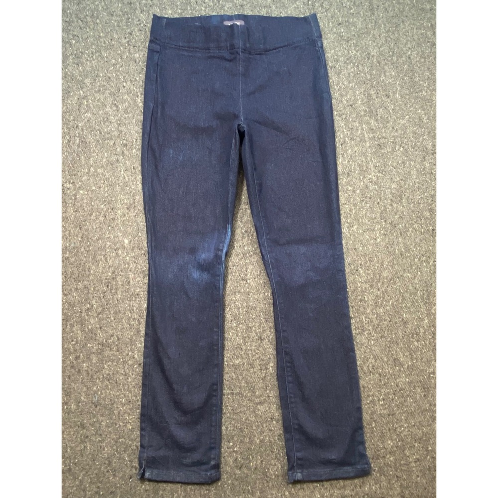NYDJ Alina Pull On Ankle Jeans‎ 4 Womens Blue Slim Fit Stretch Denim Slit Hem